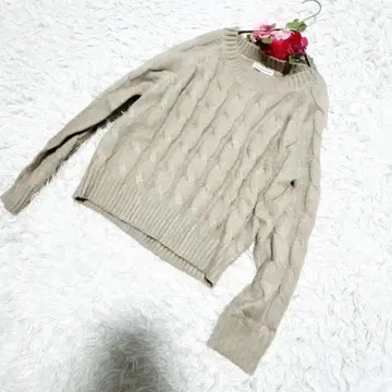 하이픈월드 갤러리(F) 긴팔 니트 스웨터 케이블 짜임