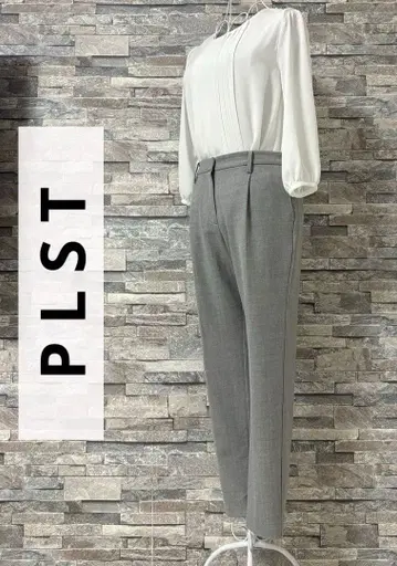 PLST 플라스테 울 스트레치 삭소니 테이퍼드 팬츠 S 그레이
