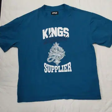 SUPPLIER 큐빅 터콰이즈 티셔츠