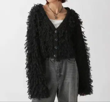 페이지보이 페더 루프 숏 가디건