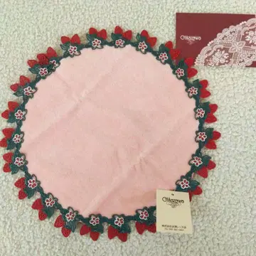 치카자와 레이스 타월 손수건 딸기 원형 26cm