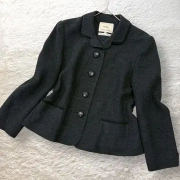 새상품급 독일제 원단 자켓 마이로브 울 혼방 블랙 L 일본제 둥근 카라