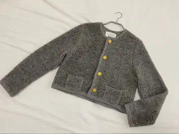 투모로우랜드 MACPHEE 무스탕 크루넥 가디건