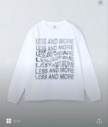 6 ROKU LESS AND MORE 롱 슬리브 T셔츠