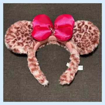 [ 즉시 구매 OK ] 디즈니 머리띠 레오파드 무늬 핑크 리본