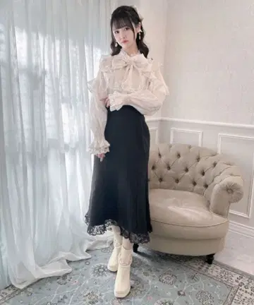 ROJITA 꽃무늬 도킹 긴팔 롱 원피스