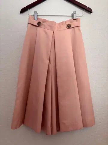 핑크 플리츠 미디 기장 큐롯