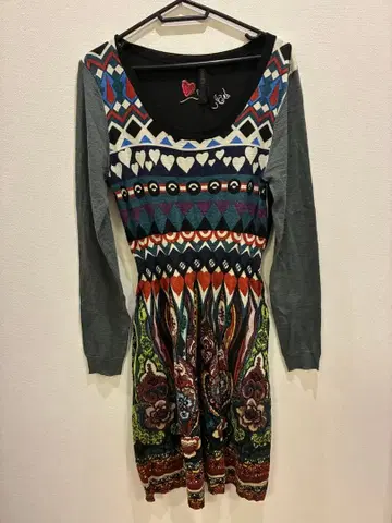 Desigual 무릎 기장 원피스 멀티 컬러 긴팔