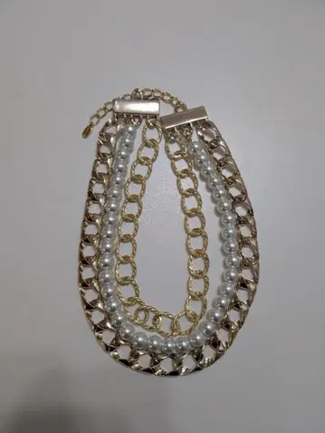 아비스테: 골드 체인 펄 목걸이