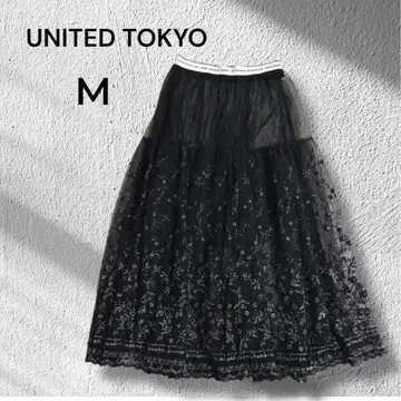 UNITED TOKYO 샤샤 자수 스커트 꽃무늬 자수 사이즈 1