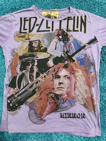 LED ZEPPELIN MIRROR 티셔츠 퍼플 밴t 밴드