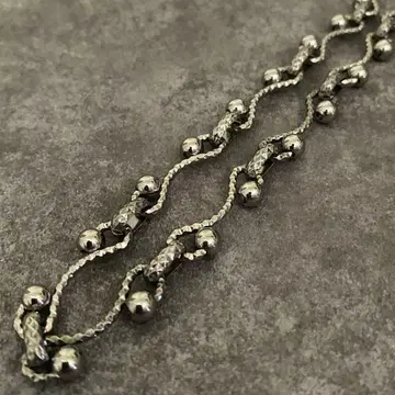 멕시칸 주얼리 실버 볼 체인 목걸이 다이아몬드 컷