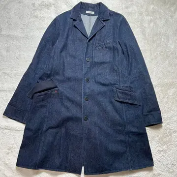 요건 레일 데님 코트 롱 L 사이즈 인디고