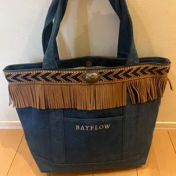 BAYFLOW 프린지 토트백 네이비