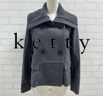새상품급 Ketty 그레이 더블 브레스트 울 숏 코트