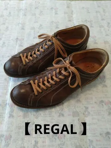 브라운 가죽 캐주얼 슈즈 레이스업