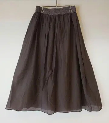 실크 플레어 스커트 다크 브라운 새상품급