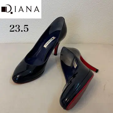 새상품급 다이애나 네이비 레드 밑창 에나멜 하이힐 펌프스 23.5