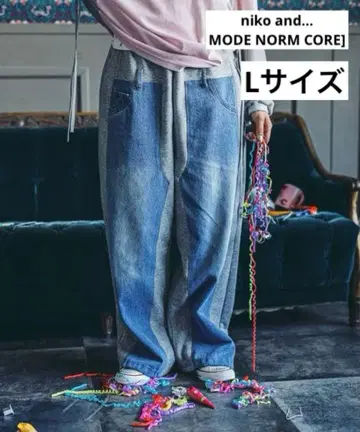 niko and - MODE NORM CORE 데님 패치워크 팬츠