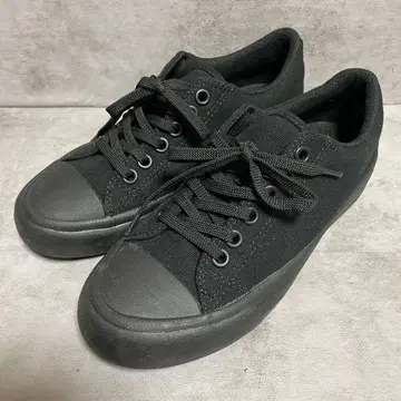 [유니클로] (23.5) 코튼 캔버스 레이스업 스니커즈 블랙