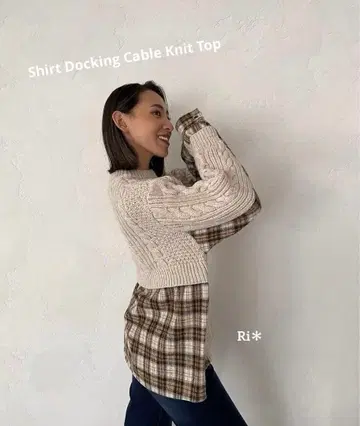 ALEXIA STAM*케이블 니트*아이보리*셔츠*체크*