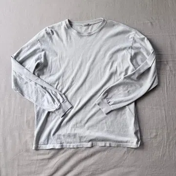 AURALEE 슈퍼 밀드 티셔츠 롱 T 그레이 4