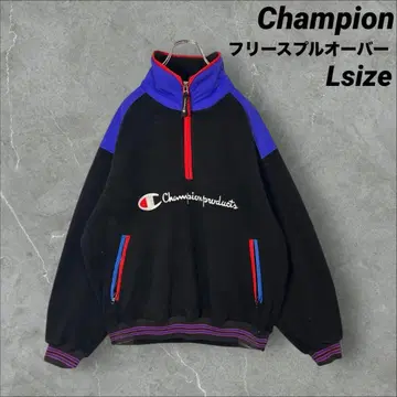[레어] champion 하프 지퍼 두꺼운 플리스 풀오버 L