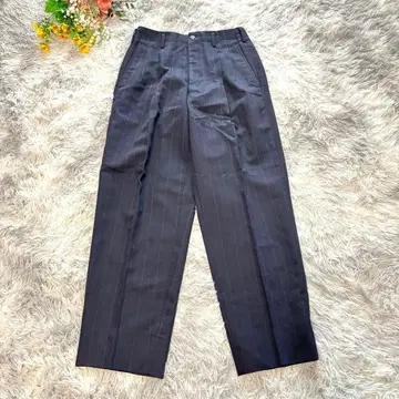 로트레아몽 슬랙스 와이드 팬츠 남성용 [ M ] 네이비 스트라이프