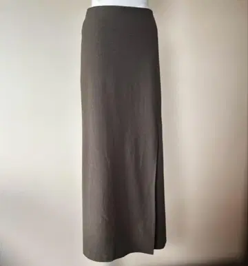 캘런솔로지 슬릿 롱 스커트 카키