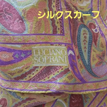 LUCIANO SOPRANI 페이즐리 무늬 실크 스카프 패션 소품