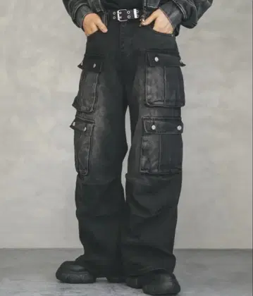 한국 스트릿 2plan 홀리인코드 데님 팬츠