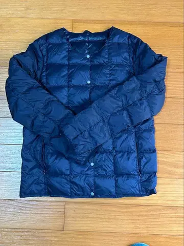 네이비 다운 자켓 단추식