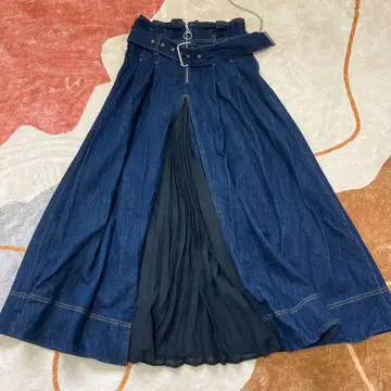 차오패닉 롱 데님 스커트