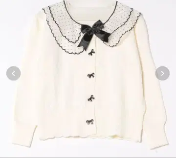 [ cunii ] 빅 칼라 리본 니트 가디건 여성용 긴팔