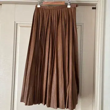 CHRISTIAN AUJARD 브라운 플리츠 스커트