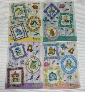 포켓몬 A4 클리어 파일 포켓몬 캔버스 4장 세트