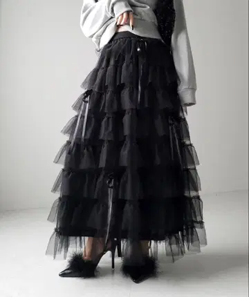 스트랩 리본 발레코어 샤샤 스커트