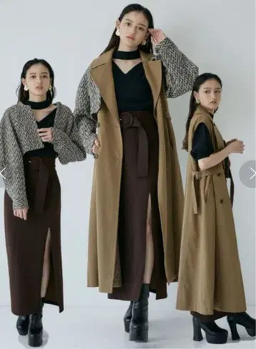 MURUA 3way 트위드 레이어드 트렌치코트