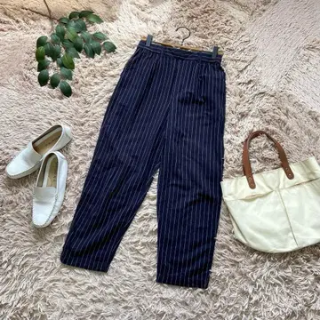 5662 스튜디오 클립 테이퍼드 팬츠 [ S ] 블랙/스트라이프/내추럴