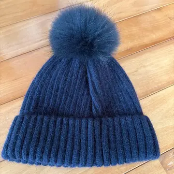 BEAUTY&YOUTH UNITEDARROWS 네이비 퍼 니트 모자