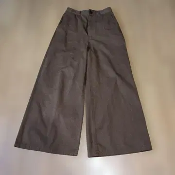 스탠다드 레리움 브라운 와이드 팬츠 버튼 포함