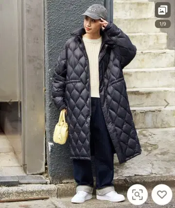 TAION 별주 퀼트 스탠드 카라 롱 다운 자켓 2024