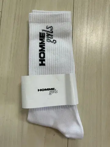 HOMME girls 리브 편직 화이트 양말