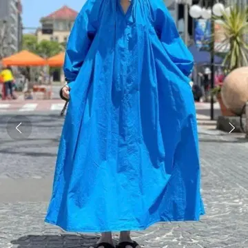 신즈온 퍼플 긴팔 셔츠 원피스 34size