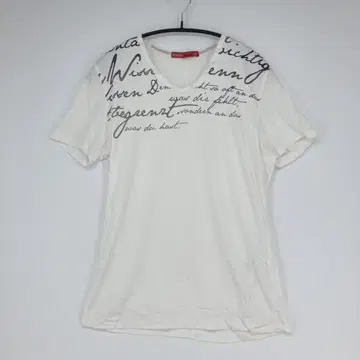 RIELABO 화이트 V넥 반팔 T셔츠