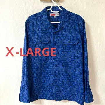 X-LARGE 엑스라지 로고 디자인 긴팔 셔츠 파랑 S 사이즈
