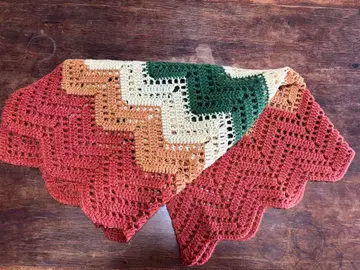 핸드메이드 레이스 뜨기 무릎담요 지그재그 디자인 2