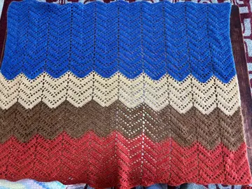 핸드메이드 레이스 뜨기 무릎 담요 지그재그 무늬 1