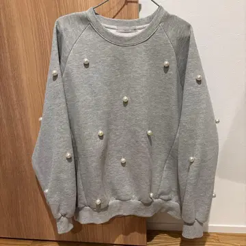 prose verse 펄 장식 속기모 래글런 맨투맨 그레이