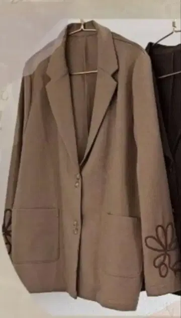 시마무라 yuu 소매 코드 자수 자켓 LL 사이즈 베이지